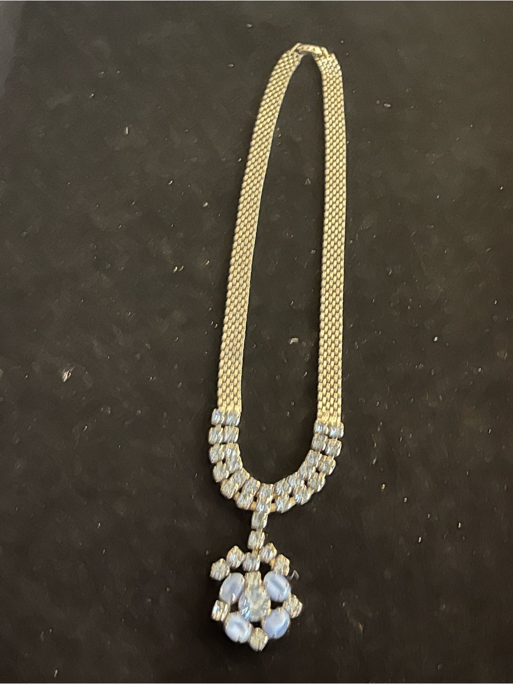 Elegant Blue Crystal Pendant Necklace - Women's Jewelry